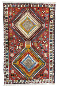  64X100 Medaillon Klein Yalameh Teppich Wolle, Carpetvista