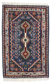 Alfombra Oriental Yalameh 62X95 Púrpura Oscuro/Beige (Lana, Persia/Irán)