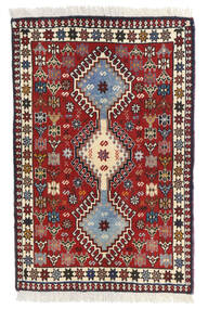 61X93 Tapete Oriental Yalameh Vermelho/Vermelho Escuro (Lã, Pérsia/Irão) Carpetvista