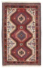 65X106 絨毯 オリエンタル ヤラメー レッド/ダークレッド (ウール, ペルシャ/イラン) Carpetvista
