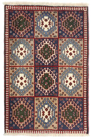  Persisk Yalameh Matta 64X96 Mörkrosa/Röd (Ull, Persien/Iran)
