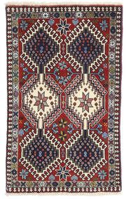  ヤラメー 絨毯 60X97 ペルシャ ウール レッド/ダークパープル 小 Carpetvista