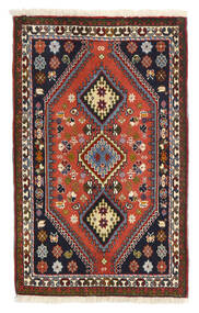 Yalameh Rug 65X102 Red/Dark Pink Wool, Persia/Iran Carpetvista
