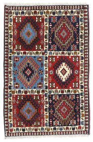 絨毯 オリエンタル ヤラメー 63X94 レッド/ダークパープル (ウール, ペルシャ/イラン)