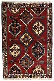 105X156 Tapete Oriental Yalameh Vermelho Escuro/Vermelho (Lã, Pérsia/Irão) Carpetvista