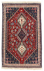 61X97 Alfombra Oriental Yalameh Rojo/Beige (Lana, Persia/Irán) Carpetvista