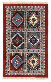 60X98 Alfombra Oriental Yalameh Rojo/Gris (Lana, Persia/Irán) Carpetvista