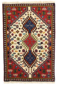 61X90 Tappeto Orientale Yalameh Rosso/Beige (Lana, Persia/Iran) Carpetvista