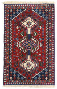  Persisk Yalameh Matta 61X95 Röd/Mörklila (Ull, Persien/Iran)