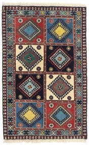 60X95 Tappeto Yalameh Orientale Grigio Scuro/Rosso (Lana, Persia/Iran) Carpetvista