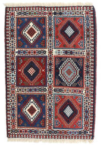絨毯 ペルシャ ヤラメー 65X95 ダークパープル/レッド (ウール, ペルシャ/イラン)