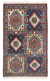 絨毯 オリエンタル ヤラメー 63X102 ダークパープル/ベージュ (ウール, ペルシャ/イラン)