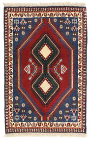  Persischer Yalameh Teppich 62X96 Dunkelgrau/Rot Carpetvista