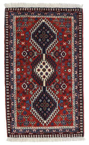 63X104 絨毯 オリエンタル ヤラメー ダークピンク/レッド (ウール, ペルシャ/イラン) Carpetvista