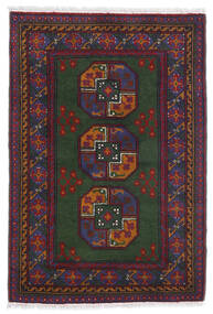  Afghan Fine Tepih 83X121 Vuneni Tamnosiva/Tamno Crvena Mali Sag Carpetvista