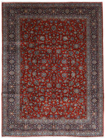 Dywan Perski Keszan Fine 278X367 Ciemnoczerwony/Szary Duży (Wełna, Persja/Iran)