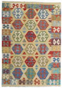 Kelim Afghan Old Stil Teppich 147X212 Gelb/Grau Wolle, Afghanistan Carpetvista