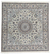  Persischer Nain Fine 9La Teppich 200X205 Quadratisch Grau/Beige (Wolle, Persien/Iran)