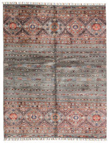 152X196 絨毯 Shabargan モダン グレー/レッド (ウール, アフガニスタン) Carpetvista