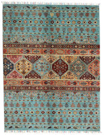 絨毯 Shabargan 151X197 茶色/ターコイズ (ウール, アフガニスタン)