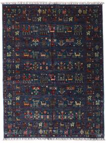 絨毯 Shabargan 154X205 ダークパープル/ダークブルー (ウール, アフガニスタン)