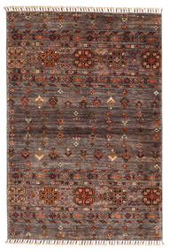 絨毯 Shabargan 103X153 茶色/ダークレッド (ウール, アフガニスタン)