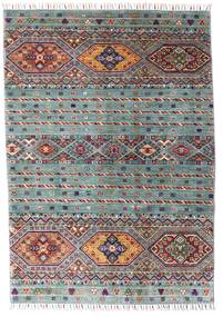 125X177 Shabargan Teppich Moderner Grau/Rot (Wolle, Afghanistan) Carpetvista