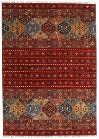 173X244 Tapete Shabargan Moderno Vermelho Escuro/Castanho (Lã, Afeganistão) Carpetvista