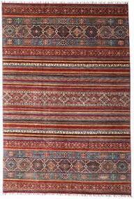 絨毯 Shabargan 204X304 レッド/ダークレッド (ウール, アフガニスタン)