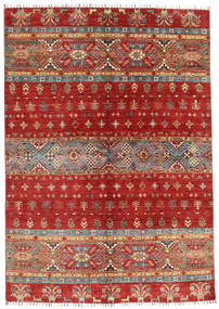  168X240 Shabargan Teppich Rot/Beige Afghanistan Carpetvista