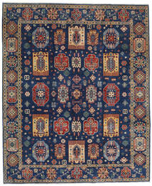 243X294 Tappeto Orientale Kazak Fine Blu Scuro/Grigio (Lana, Afghanistan) Carpetvista
