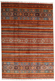 絨毯 Shabargan 202X297 レッド/茶色 (ウール, アフガニスタン)
