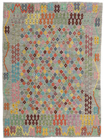175X239 Kelim Afghan Old Stil Teppich Orientalischer Grau/Orange (Wolle, Afghanistan) Carpetvista