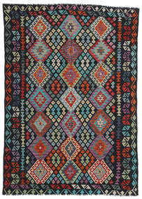 170X240 Tapis Kilim Afghan Old Style D'orient Gris Foncé/Gris (Laine, Afghanistan) Carpetvista