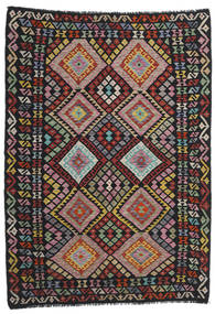 176X244 Tappeto Orientale Kilim Afghan Old Style Grigio Scuro/Rosso (Lana, Afghanistan) Carpetvista