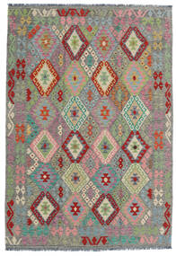 Kilim Afghan Old Style Rug 165X240 Grey/Green Wool, Afghanistan Carpetvista