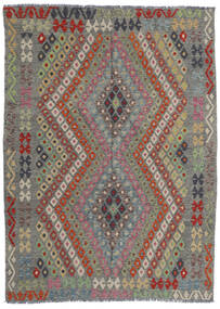  Kilim Afghan Old Style Rug 181X246 Grey/Red Carpetvista