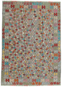 172X241 Kelim Afghan Old Style Vloerkleed Oosters Grijs/Oranje (Wol, Afghanistan) Carpetvista
