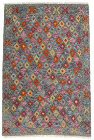 96X140 Kelim Modern Teppich Moderner Dunkelgrau/Braun (Wolle, Afghanistan) Carpetvista
