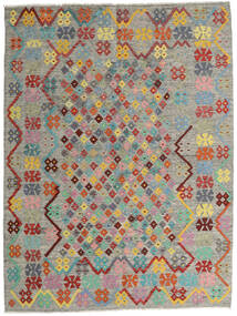 185X245 Kelim Afghan Old Stil Teppich Grau/Orange Afghanistan Carpetvista