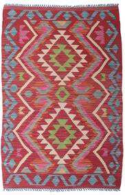 Tapis Kilim Afghan Old Style 98X151 Rouge/Gris (Laine, Afghanistan)