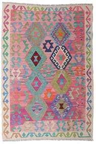  Kilim Afghan Old Style Tappeto 100X147 Di Lana Rosso/Grigio Piccolo Carpetvista