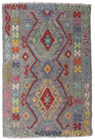  Kilim Afghan Old Style Tappeto 98X148 Di Lana Grigio/Rosso Piccolo Carpetvista