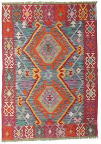  100X144 Kelim Afghan Old Stil Teppich Rot/Grau Afghanistan Carpetvista