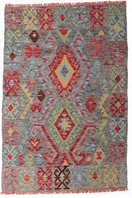 99X145 絨毯 オリエンタル キリム アフガン オールド スタイル グレー/レッド (ウール, アフガニスタン) Carpetvista
