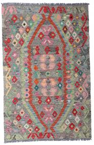 96X149 絨毯 オリエンタル キリム アフガン オールド スタイル レッド/グレー (ウール, アフガニスタン) Carpetvista