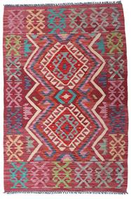 98X146 絨毯 オリエンタル キリム アフガン オールド スタイル レッド/グレー (ウール, アフガニスタン) Carpetvista