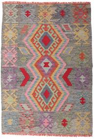102X147 絨毯 オリエンタル キリム アフガン オールド スタイル レッド/グレー (ウール, アフガニスタン) Carpetvista