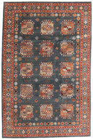  Orientalischer Kazak Fine Teppich 195X296 Dunkelgrau/Rot Wolle, Afghanistan Carpetvista