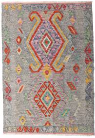 101X148 Kelim Afghan Old Stil Teppich Orientalischer Grau/Rot (Wolle, Afghanistan) Carpetvista